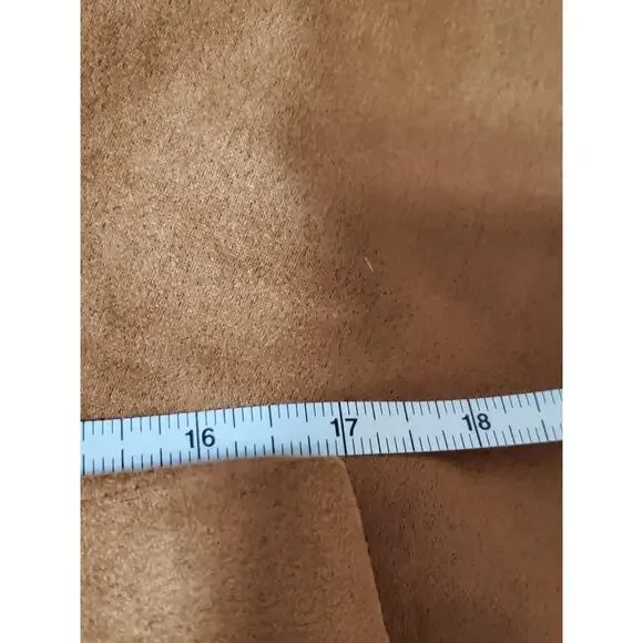 Carole Wren Women’s Faux Suede Wide-Leg Pants - Camel Brown - Size L - Picture 5 of 11
